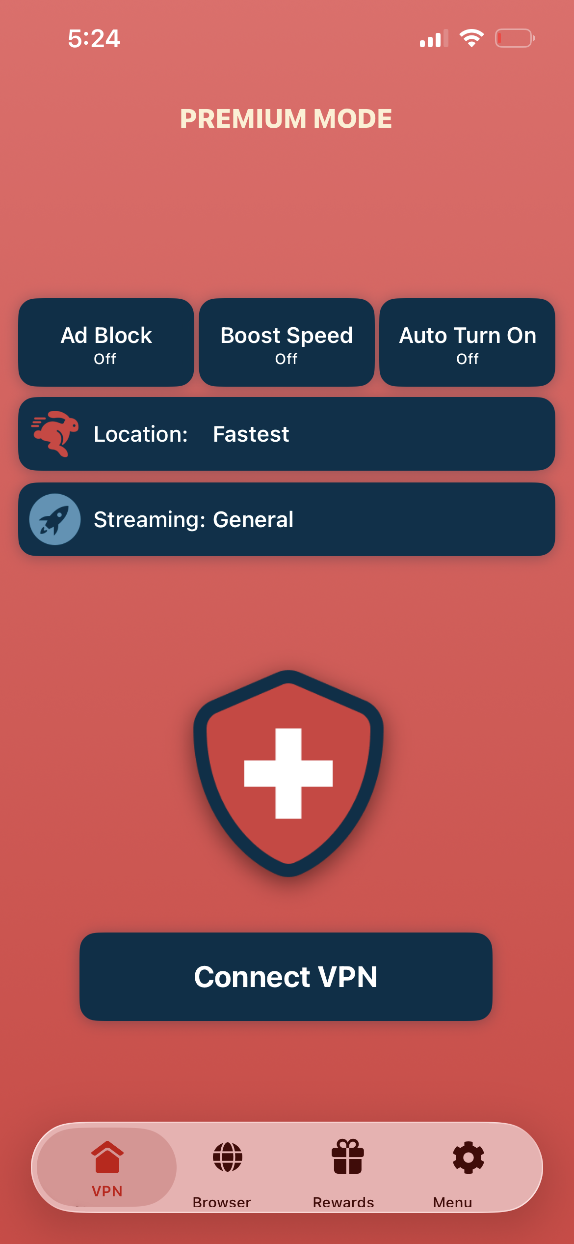 Swiss VPN connected and ready to stream Prime Video